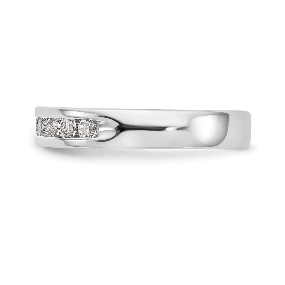 14K Weißgold Ring mit 10 Steinen und 0,33K runden Diamanten in Kanalfassung