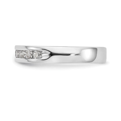14K Weißgold Ring mit 10 Steinen und 0,33K runden Diamanten in Kanalfassung