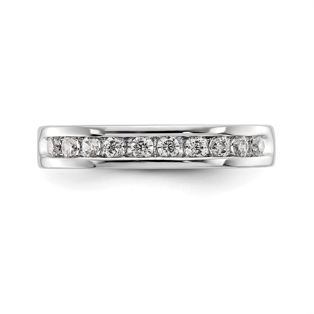 14K Weißgold Ring mit 10 Steinen und 0,33K runden Diamanten in Kanalfassung