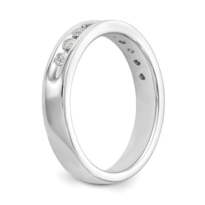 14K Weißgold Ring mit 10 Steinen und 0,33K runden Diamanten in Kanalfassung
