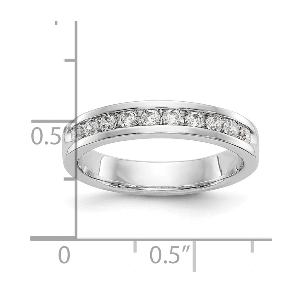 14K Weißgold Ring mit 10 Steinen und 0,33K runden Diamanten in Kanalfassung