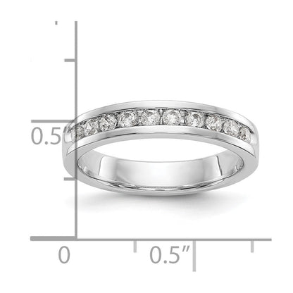 14K Weißgold Ring mit 10 Steinen und 0,33K runden Diamanten in Kanalfassung