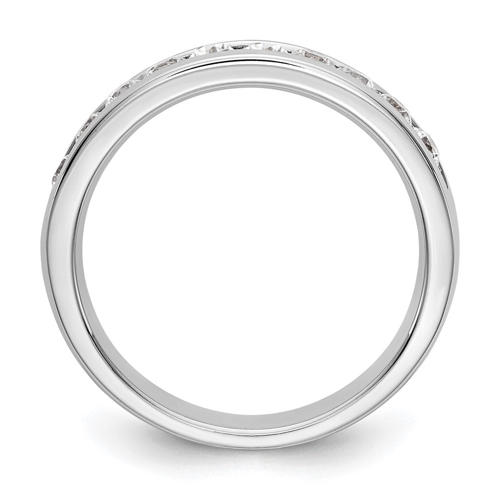 14K Weißgold Ring mit 10 runden Diamanten, 0,5K, Channel-Fassung