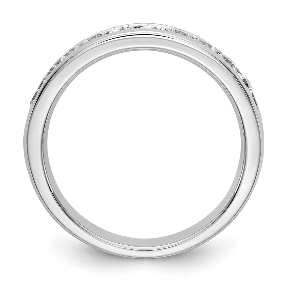 14K Weißgold Ehering mit 10 natürlichen Diamanten in Kanalfassung