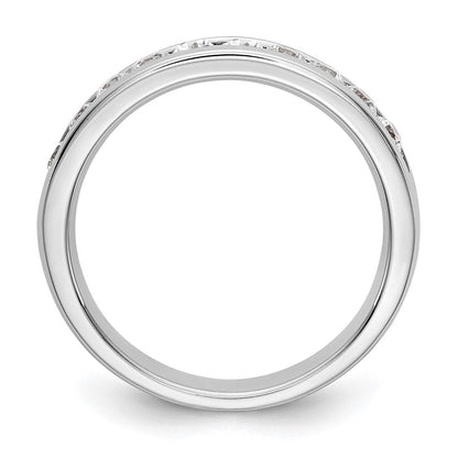 14K Weißgold Ehering mit 10 natürlichen Diamanten in Kanalfassung