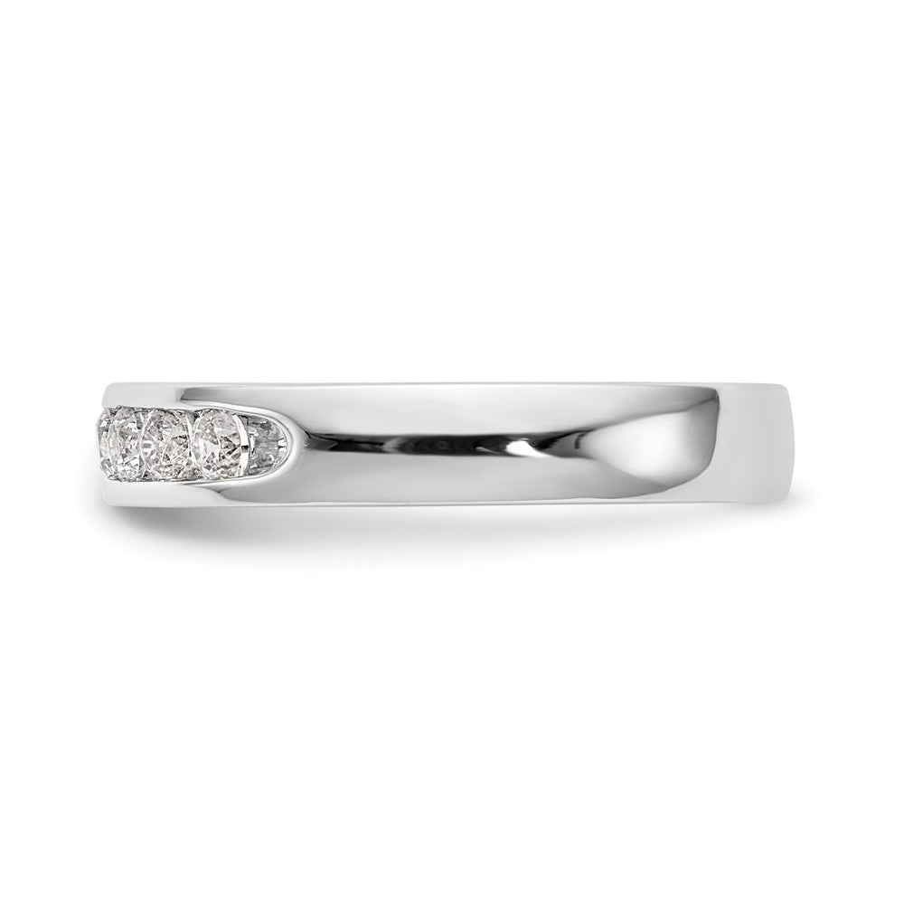 14K Weißgold Ring mit 10 runden Diamanten, 0,5K, Channel-Fassung