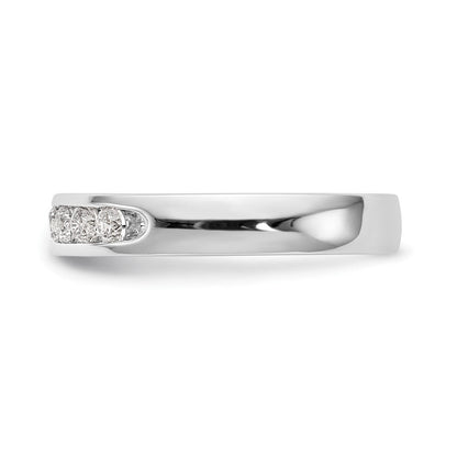 14K Weißgold Ring mit 10 runden Diamanten, 0,5K, Channel-Fassung