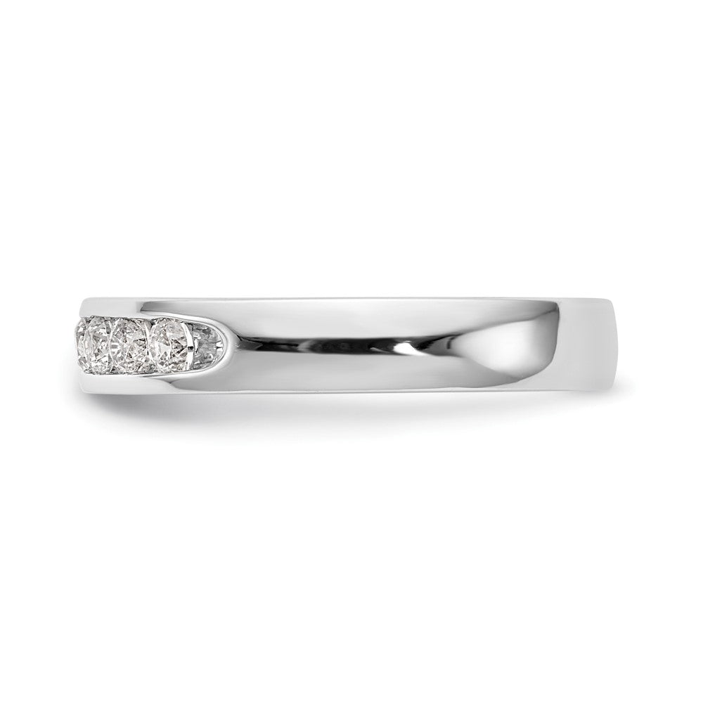 14K Weißgold Ehering mit 10 natürlichen Diamanten in Kanalfassung