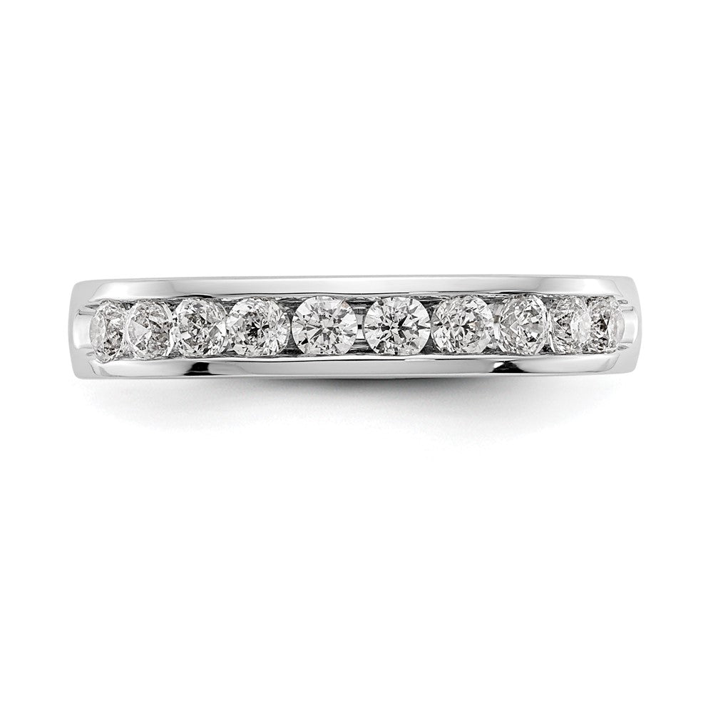 14K Weißgold Ring mit 10 runden Diamanten, 0,5K, Channel-Fassung
