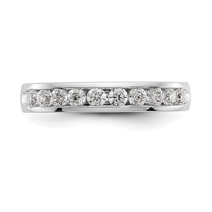 14K Weißgold Ring mit 10 runden Diamanten, 0,5K, Channel-Fassung