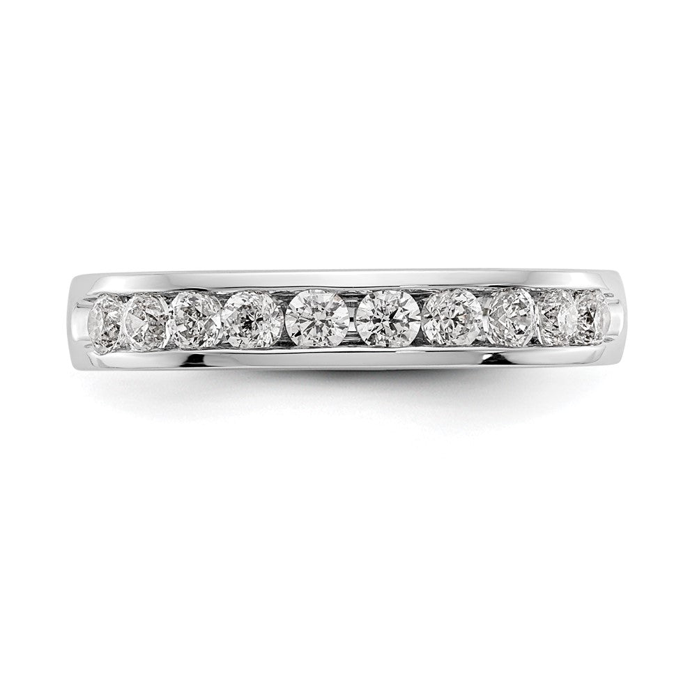 14K Weißgold Ehering mit 10 natürlichen Diamanten in Kanalfassung