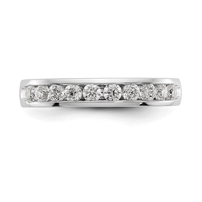 14K Weißgold Ehering mit 10 natürlichen Diamanten in Kanalfassung