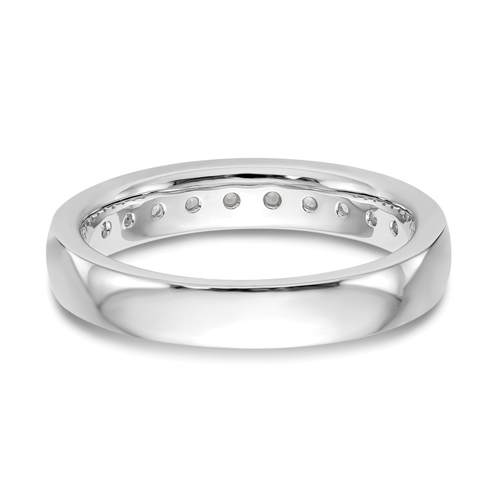 14K Weißgold Ring mit 10 runden Diamanten, 0,5K, Channel-Fassung
