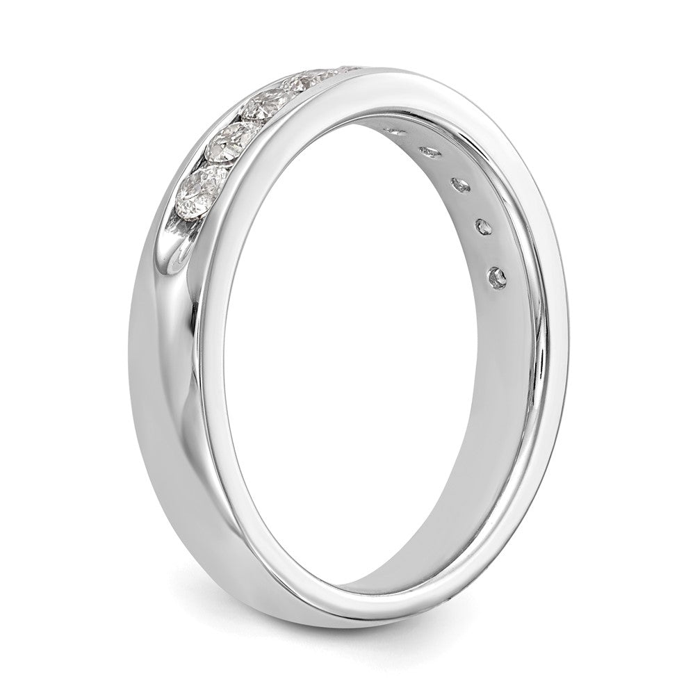 14K Weißgold Ring mit 10 runden Diamanten, 0,5K, Channel-Fassung