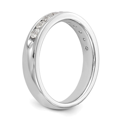 14K Weißgold Ring mit 10 runden Diamanten, 0,5K, Channel-Fassung