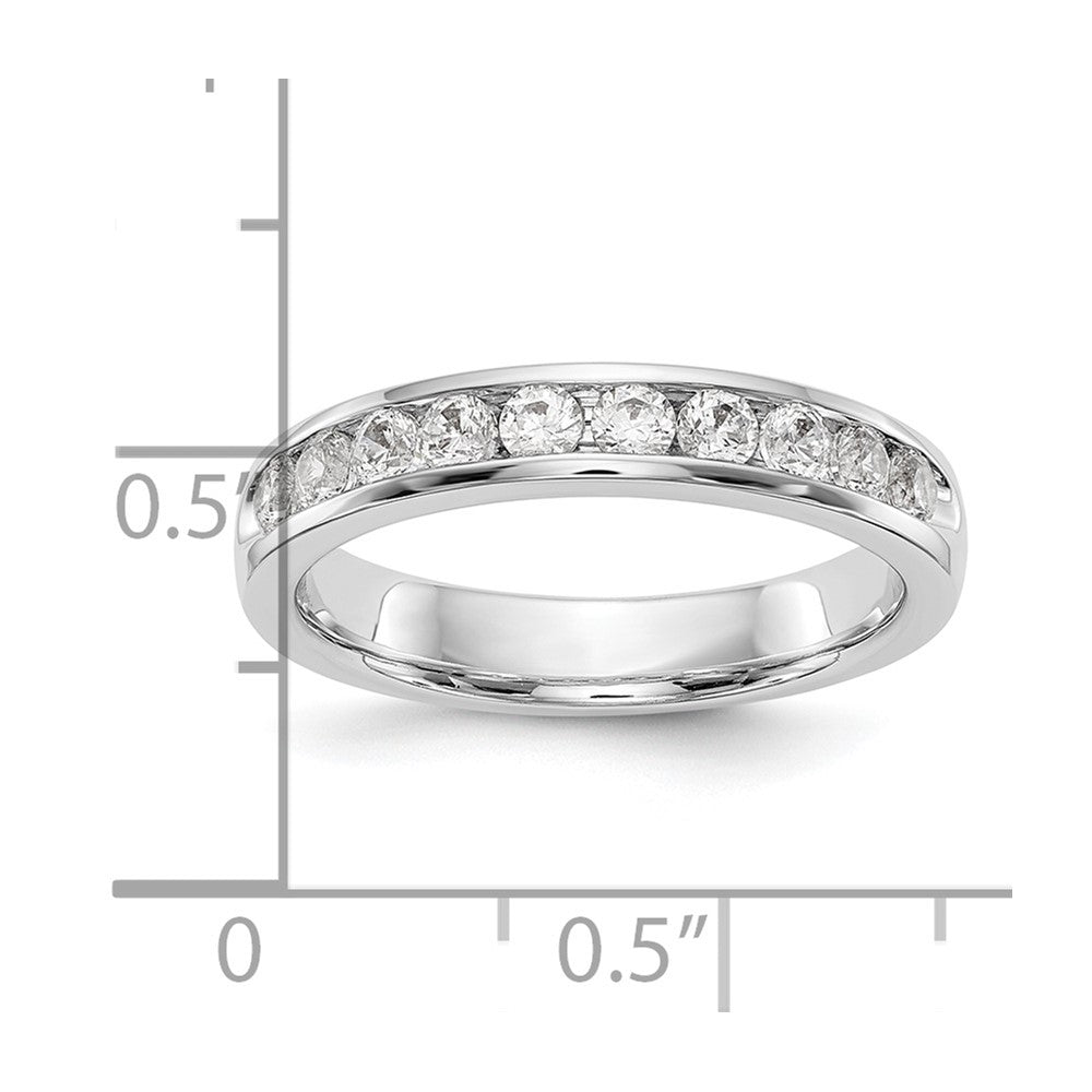 14K Weißgold Ehering mit 10 natürlichen Diamanten in Kanalfassung