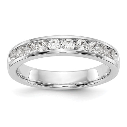 14K Weißgold Ehering mit 10 natürlichen Diamanten in Kanalfassung