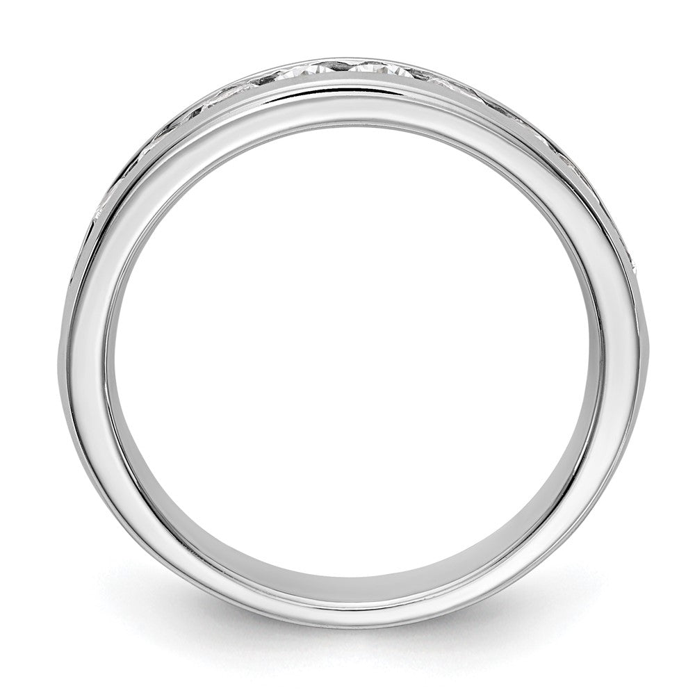 14K Weißgold Ring mit 10 runden Diamanten in Kanalfassung, 0,75K Gesamtgewicht