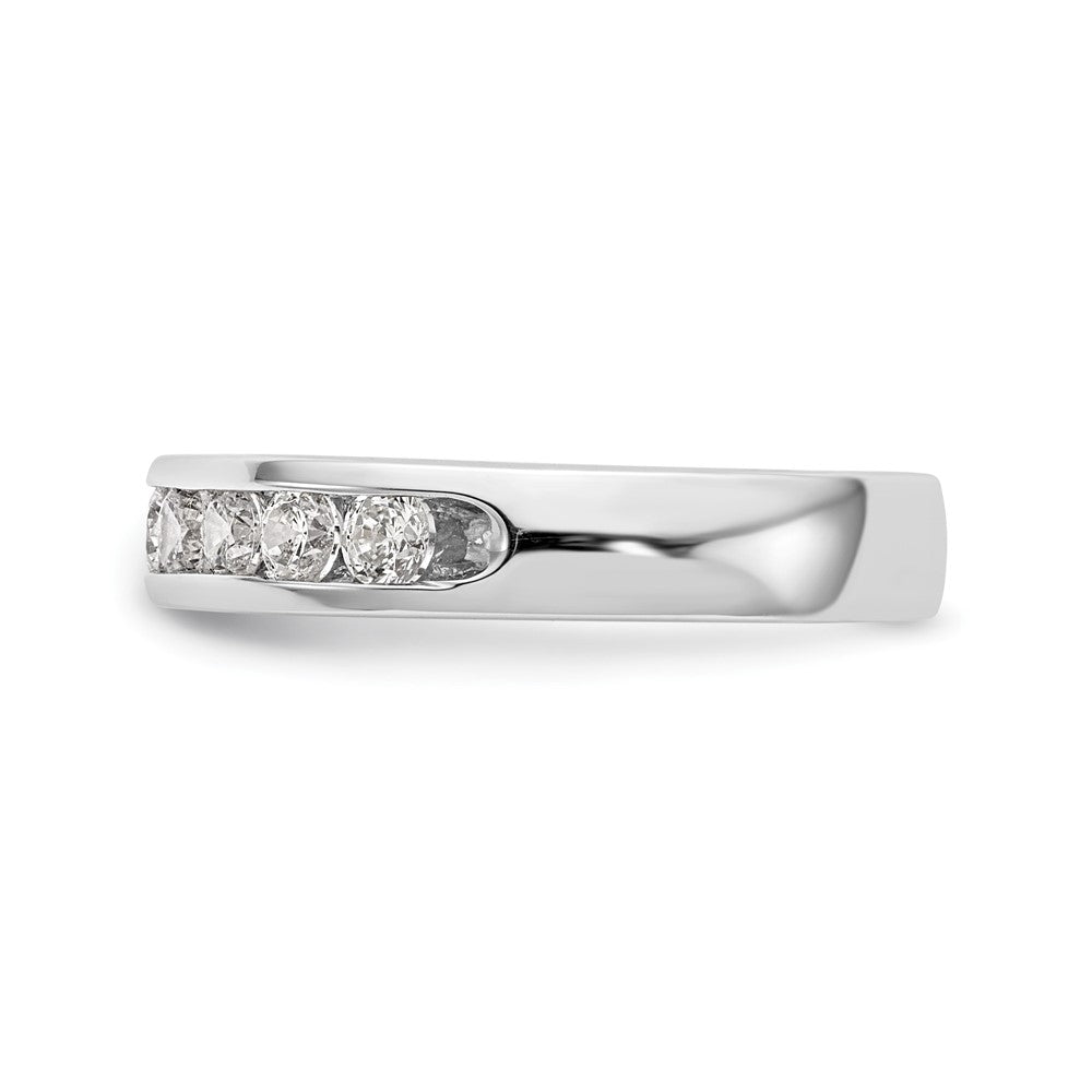 14K Weißgold Ring mit 10 runden Diamanten in Kanalfassung, 0,75K Gesamtgewicht