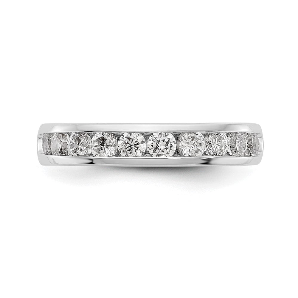 14K Weißgold Ring mit 10 runden Diamanten in Kanalfassung, 0,75K Gesamtgewicht