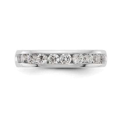 14K Weißgold Ring mit 10 runden Diamanten in Kanalfassung, 0,75K Gesamtgewicht