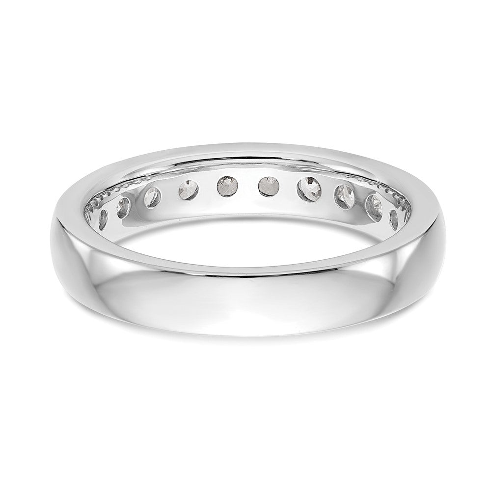 14K Weißgold Ring mit 10 runden Diamanten in Kanalfassung, 0,75K Gesamtgewicht