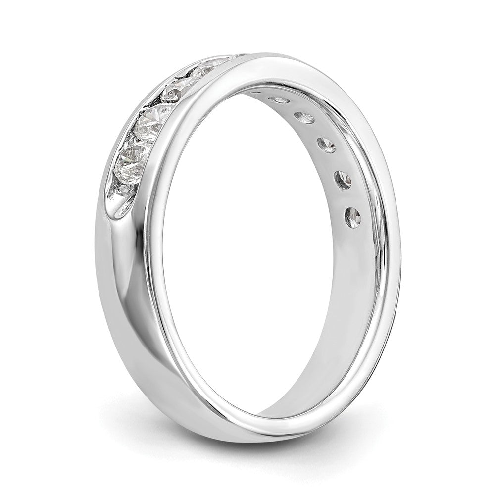 14K Weißgold Ring mit 10 runden Diamanten in Kanalfassung, 0,75K Gesamtgewicht