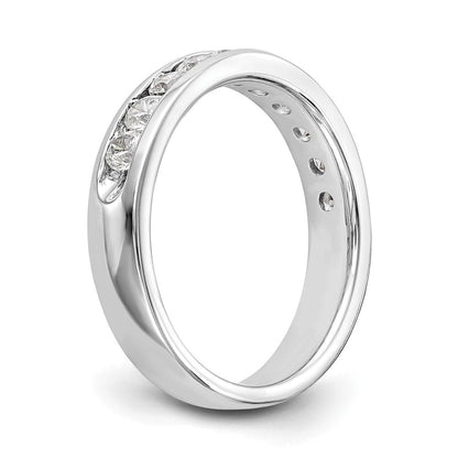 14K Weißgold Ring mit 10 runden Diamanten in Kanalfassung, 0,75K Gesamtgewicht