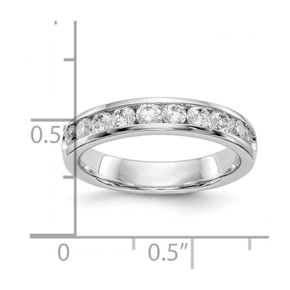 14 Karat Weißgold Ring mit 10 Diamanten in Kanalfassung