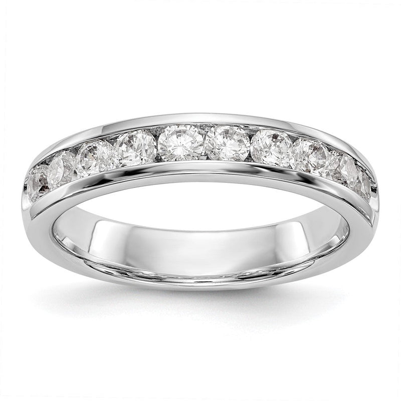 14 Karat Weißgold Ring mit 10 Diamanten in Kanalfassung