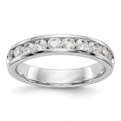14K Weißgold Ring mit 10 runden Diamanten in Kanalfassung, 0,75K Gesamtgewicht
