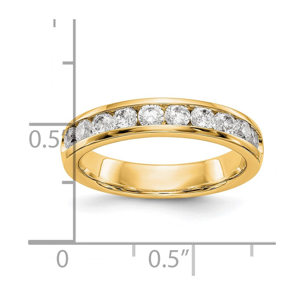 14K Gelbgold Diamant-Ring mit 10 Steinen in Kanalfassung