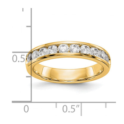 14K Gelbgold Diamant-Ring mit 10 Steinen in Kanalfassung