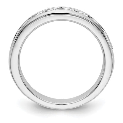14K Weißgold 10 Stein Diamant Kanalfassung Ring