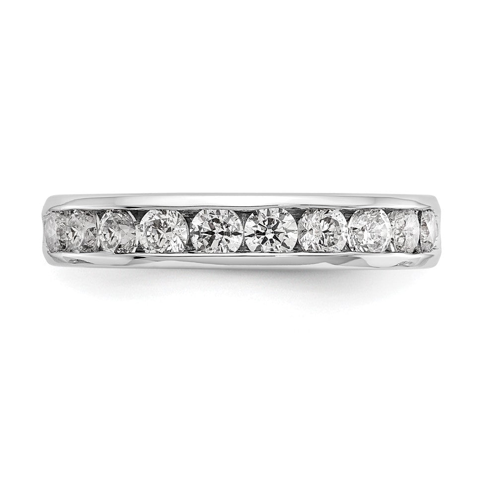 14K Weißgold 10 Stein Diamant Kanalfassung Ring