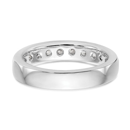 14K Weißgold Ring mit 10 runden Diamanten in Kanalfassung, 0,875 ct