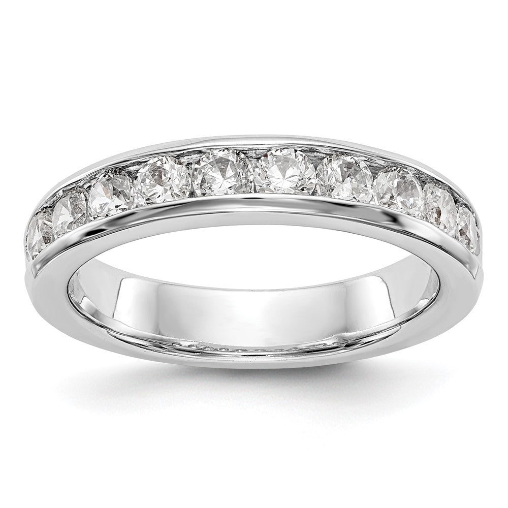 14K Weißgold Ring mit 10 runden Diamanten in Kanalfassung, 0,875 ct