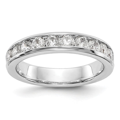 14K Weißgold Ring mit 10 runden Diamanten in Kanalfassung, 0,875 ct