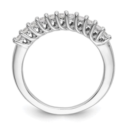 14K Weißgold Ring mit 11 Steinen in gemeinsamer Krappenfassung, 0,33K rundem Diamant, komplett