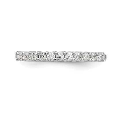 14K Weißgold Ring mit 11 Steinen in gemeinsamer Krappenfassung, 0,33K rundem Diamant, komplett