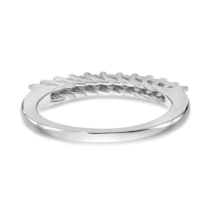 14K Weißgold Ring mit 11 Steinen in gemeinsamer Krappenfassung, 0,33K rundem Diamant, komplett