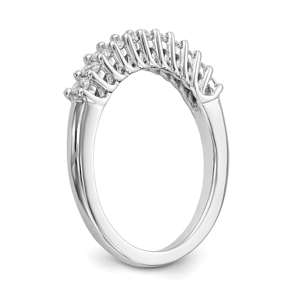 14K Weißgold Ring mit 11 Steinen in gemeinsamer Krappenfassung, 0,33K rundem Diamant, komplett