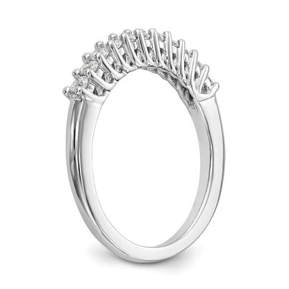 14K Weißgold Ring mit 11 Steinen in gemeinsamer Krappenfassung, 0,33K rundem Diamant, komplett