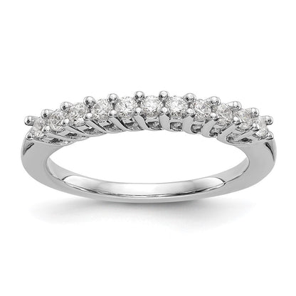 14K Weißgold Ring mit 11 Steinen in gemeinsamer Krappenfassung, 0,33K rundem Diamant, komplett