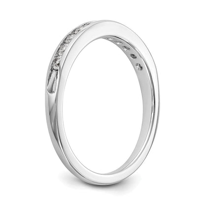 14K Weißgold Ring mit 0,75 ct. im Kanal gefassten Laborgezüchteten Diamanten VS/SI+ G+ in Elf-Stein-Fassung
