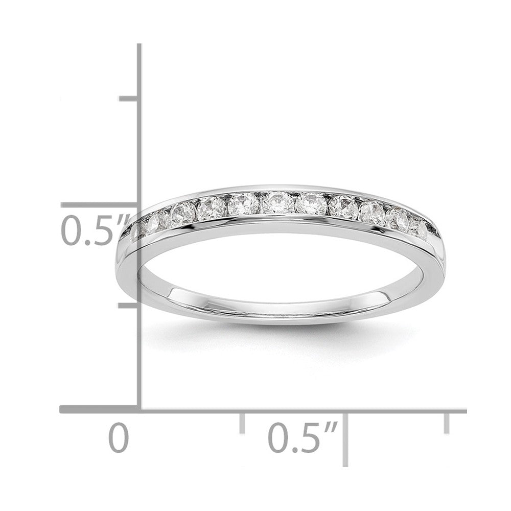 14K Weißgold Ring mit 11 Diamanten in Kanalfassung