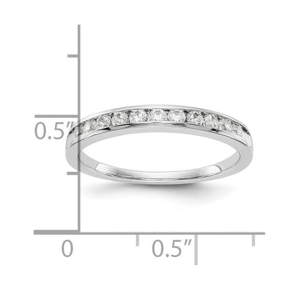 14K Weißgold Ring mit 11 Diamanten in Kanalfassung