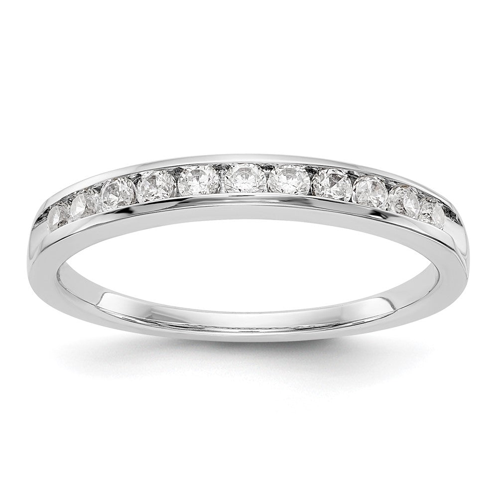 14K Weißgold Ring mit 11 Diamanten in Kanalfassung
