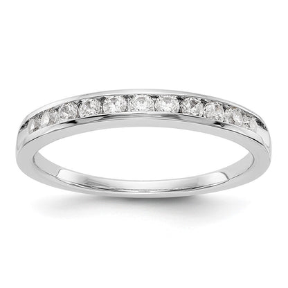 14K Weißgold Ring mit 11 Diamanten in Kanalfassung