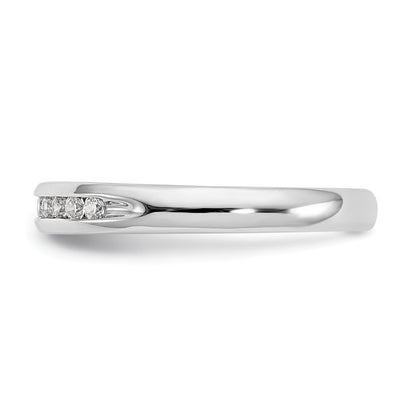 14K Weißgold Ehering mit 11 Diamanten in Kanalfassung